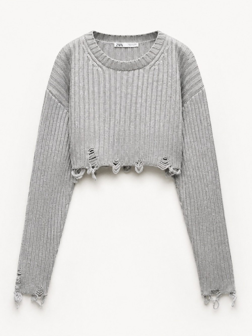 Zara silver foil cropped sweater EUC
